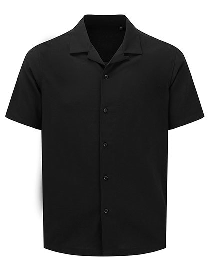 Koszula Meska Luzny Kroj Bawelna Wiskoza WB500 - Solid Black