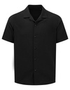 Koszula Meska Luzny Kroj Bawelna Wiskoza WB500 - Solid Black