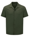 Koszula Meska Luzny Kroj Bawelna Wiskoza WB500 - Solid Olive