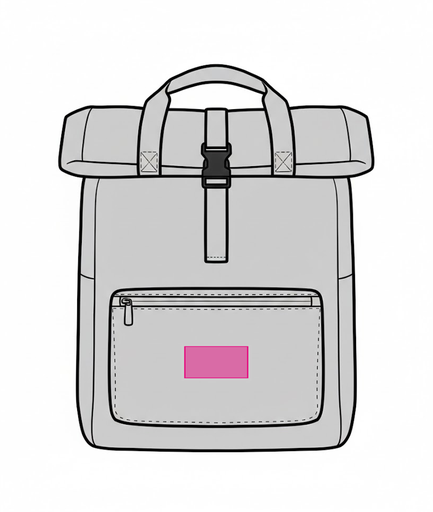 Umiejscowienie znakowania na plecakach: Przód (do 120 x 60 mm)