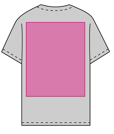 Umiejscowienie znakowania: Tył (do 360 x 410 mm)