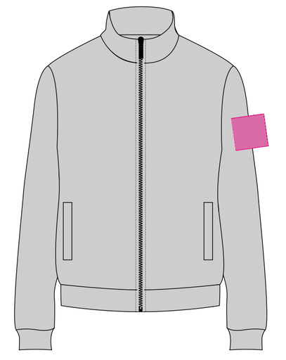 Umiejscowienie znakowania na polarze: Rękaw lewy (do 80 x 80 mm)
