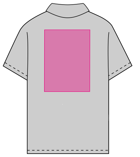 Umiejscowienie znakowania na polo: Tył (do 210 x 290 mm)