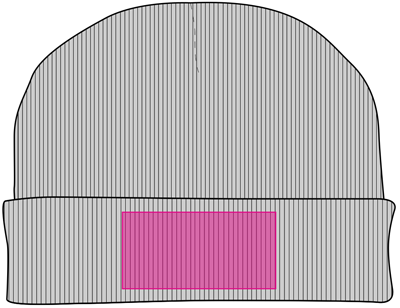 Umiejscowienie znakowania na czapce zimowej: Przód (do 120 x 60 mm)