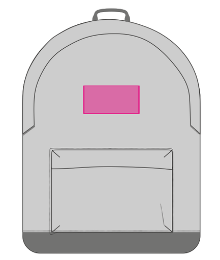 Umiejscowienie znakowania na plecakach: Przód (do 120 x 60 mm)