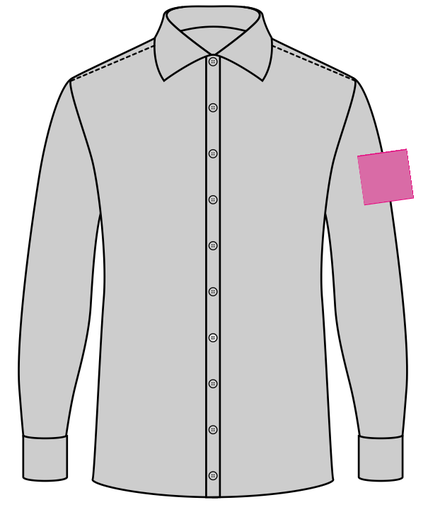 Umiejscowienie znakowania na koszuli: Rękaw lewy (do 80 x 80 mm)