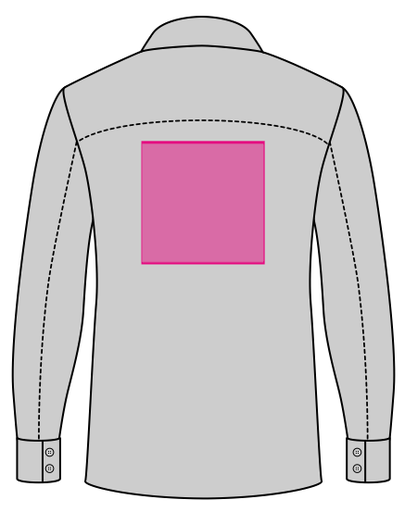 Umiejscowienie znakowania na koszuli: Tył (do 200 x 200 mm)