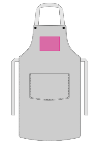 Umiejscowienie znakowania na fartuchach: Przód (do 210 x 150 mm)
