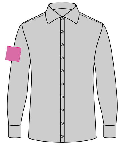 Umiejscowienie znakowania na koszuli: Rękaw prawy (do 80 x 80 mm)