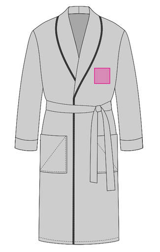 Umiejscowienie znakowania na szlafroku: Pierś lewa (do 80 x 80 mm)