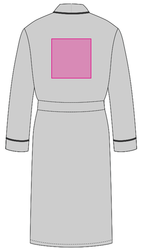 Umiejscowienie znakowania na szlafroku: Tył (do 200 x 200 mm)