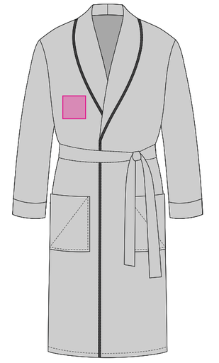 Umiejscowienie znakowania na szlafroku: Pierś prawa (do 80 x 80 mm)