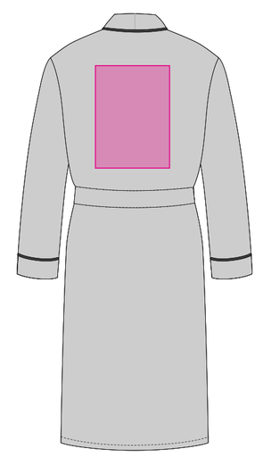 Umiejscowienie znakowania na szlafroku: Tył (do 210 x 290 mm)
