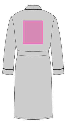 Umiejscowienie znakowania na szlafroku: Tył (do 210 x 150 mm)