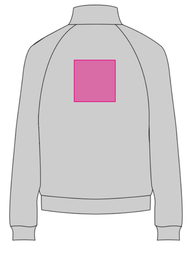 Umiejscowienie znakowania na polarze: Tył (do 140 x 140 mm)