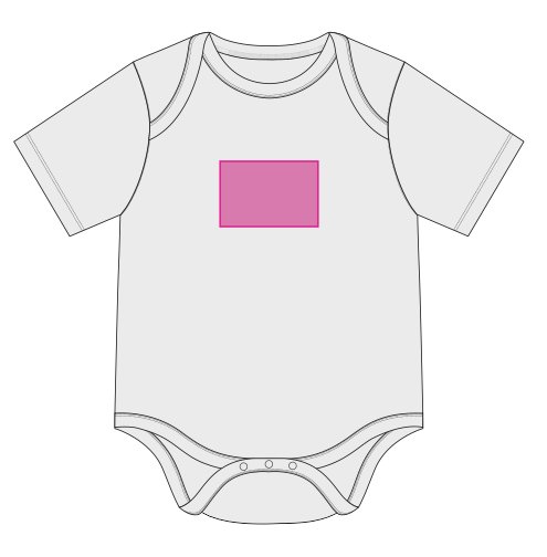 Umiejscowienie znakowania na body: Przód (do 100 x 50 mm)