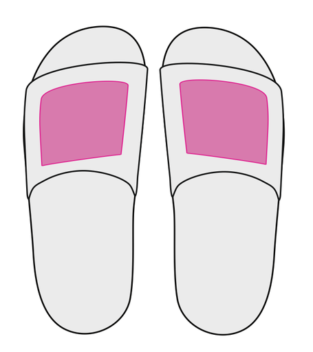 Umiejscowienie znakowania na kapciach: Front (do 80 x 80 mm)