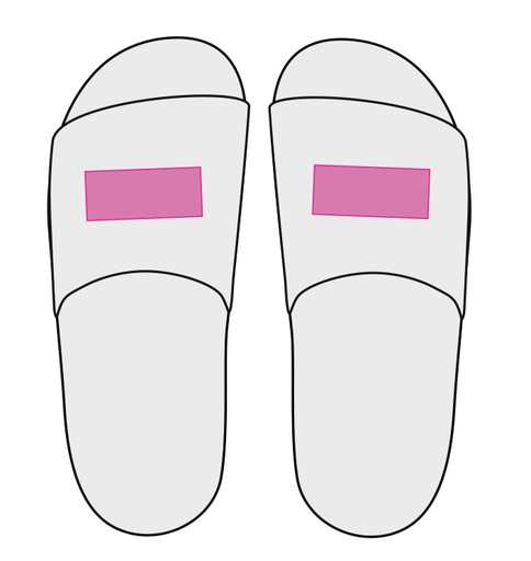 Umiejscowienie znakowania na kapciach: Front (do 60 x 30 mm)