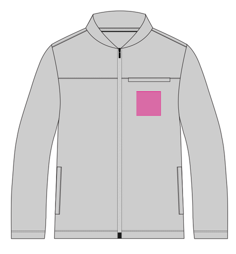 Umiejscowienie znakowania na kurtce: Pierś lewa (do 80 x 80 mm)