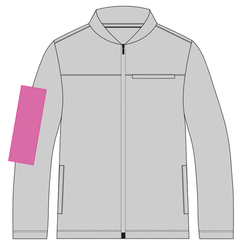 Umiejscowienie znakowania na kurtce: Rękaw prawy (do 80 x 250 mm)