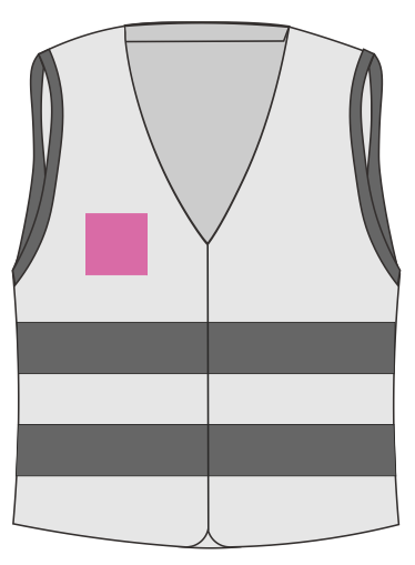 Umiejscowienie znakowania na kamizelce odblaskowej: Pierś prawa (do 80 x 80 mm)