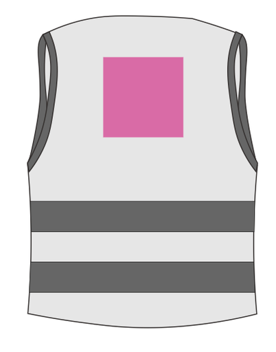 Umiejscowienie znakowania na kamizelce odblaskowej: Tył (do 200 x 200 mm)