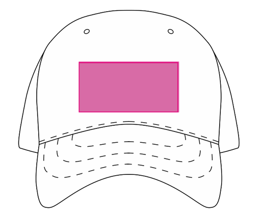 Umiejscowienie znakowania na czapce z daszkiem: Przód (do 120 x 60 mm)