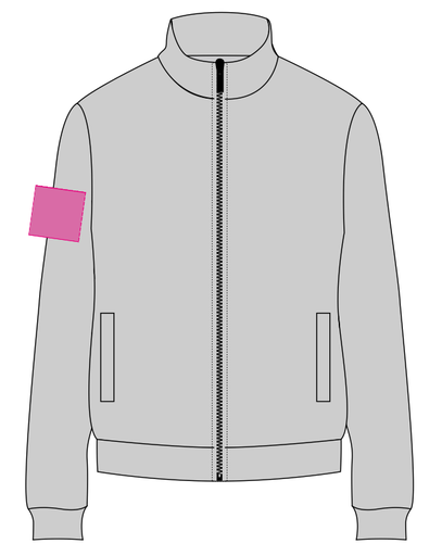 Umiejscowienie znakowania na polarze: Rękaw prawy (do 80 x 80 mm)