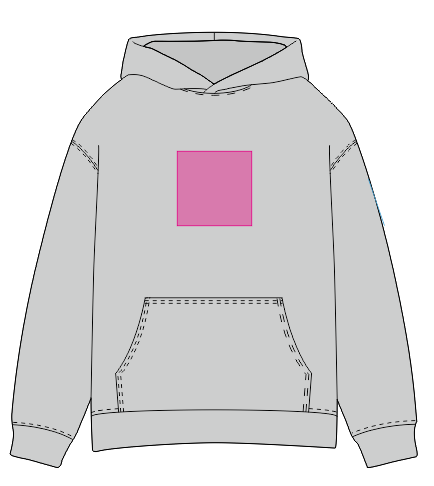 Umiejscowienie znakowania na bluzie: Przód (do 140 x 140 mm)