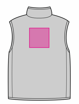 Umiejscowienie znakowania na bezrękawniku: Tył (do 140 x 140 mm)