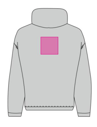 Umiejscowienie znakowania na polarze: Tył (do 140 x 140 mm)