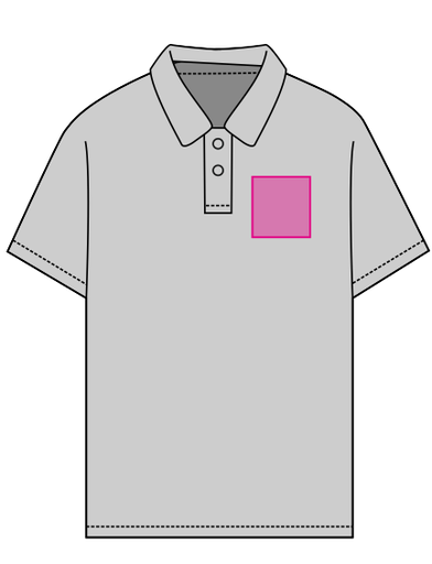 Umiejscowienie znakowania na polo: Pierś lewa (do 80 x 80 mm)