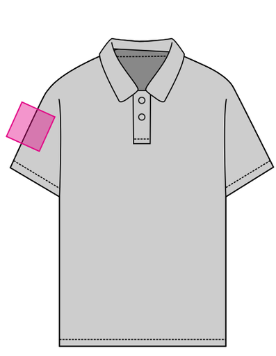 Umiejscowienie znakowania na polo: Rękaw prawy (do 80 x 80 mm)