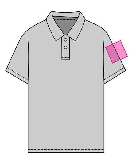 Umiejscowienie znakowania na polo: Rękaw lewy (do 80 x 80 mm)