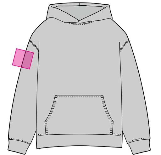 Umiejscowienie znakowania na bluzie: Rękaw prawy (do 80 x 80 mm)