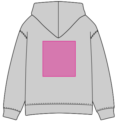 Umiejscowienie znakowania na bluzie: Tył (do 210 x 290 mm)