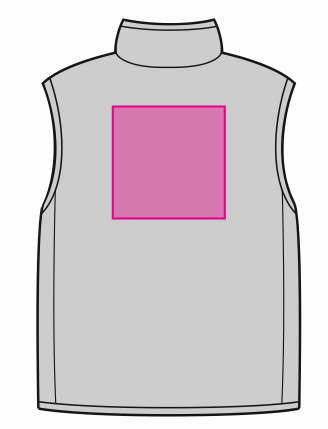 Umiejscowienie znakowania na bezrękawniku: Tył (do 200 x 200 mm)