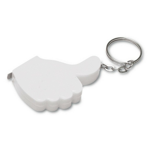 Brelok do kluczy "kciuk", miara 1m V5630-02 - bialy