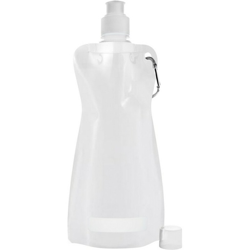Składany bidon 420 ml z karabińczykiem V6503-02 - biały