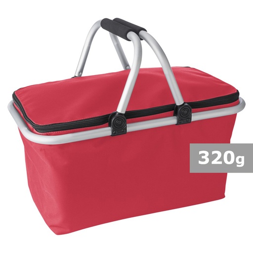 [V9432-05] Koszyk poliestrowy, składany, torba termoizolacyjna V9432-05 - czerwony