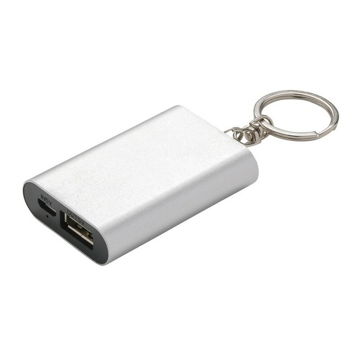 Power bank 1000 mAh, brelok do kluczy P324.190 - srebrny