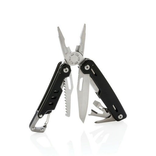 Narzedzie wielofunkcyjne z karabinczykiem Solid, 11 el. P221.331 - czarny