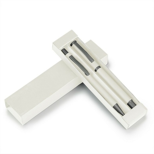 Zestaw piśmienniczy, długopis i pióro kulkowe | Elliot V1957-02 - biały