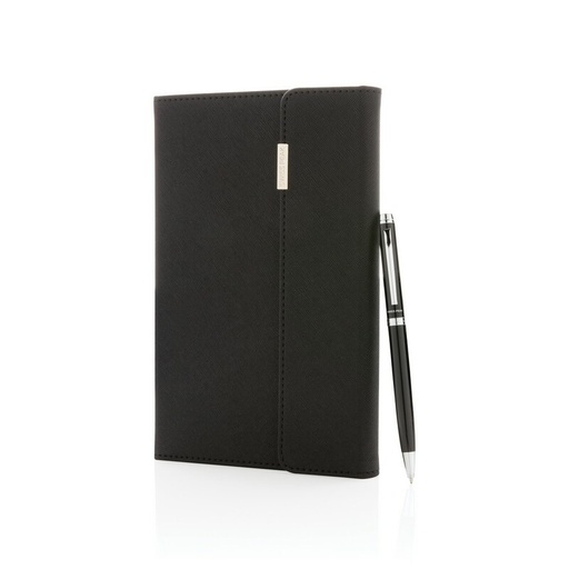 Notatnik A5 Swiss Peak z dlugopisem P772.921 - czarny