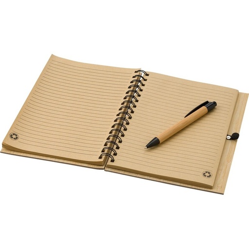 Bambusowy notatnik A5 z dlugopisem V0200-17 - drewno