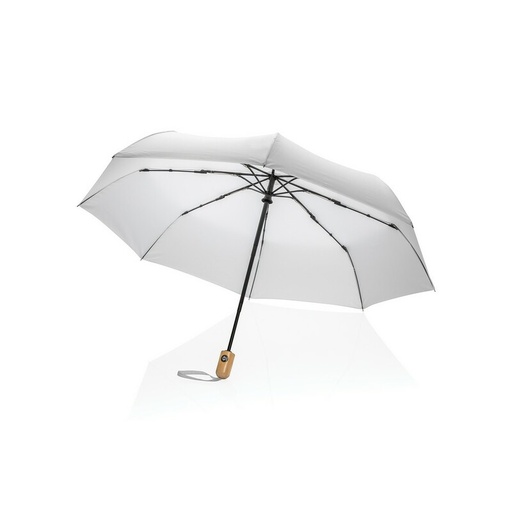 Bambusowy parasol automatyczny 21" AWARE™ RPET P850.613 - bialy
