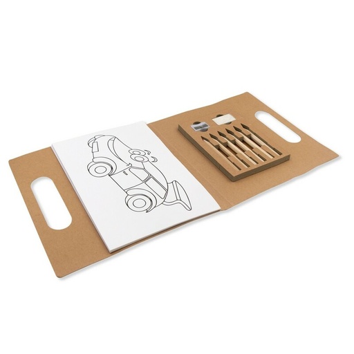 Zestaw do kolorowania, kredki, temperowka, gumka | Legend V8435-00 - neutralny