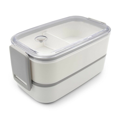 Pudelka sniadaniowe 2 w 1, 2x700 ml, sztucce | Cash V7246-02 - bialy