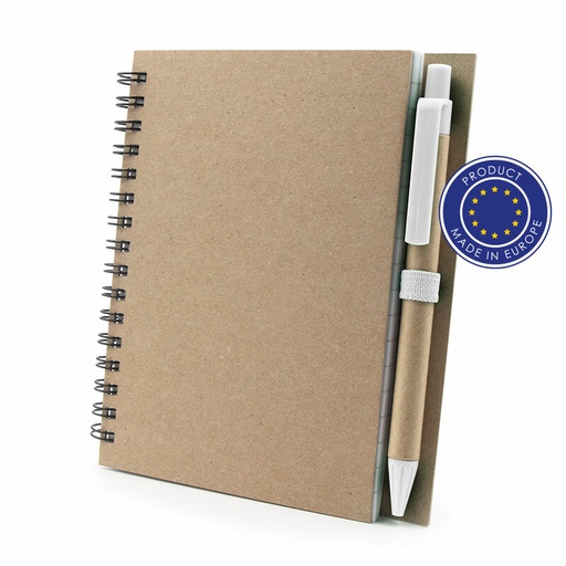 Notatnik A6 z długopisem | Sidney V9000-02 - biały