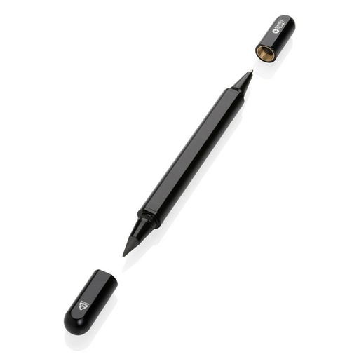 Dlugopis 2 w 1 Swiss Peak Storm, aluminium z recyklingu P611.251 - czarny